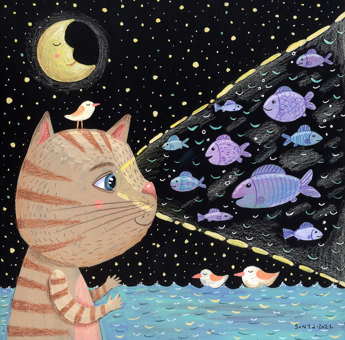 Коту показывают рыбов 🐠🐟🐡 