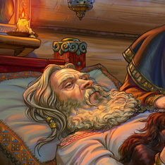 Иллюстрация для книги "Добрыня Никитич". У смертного одра.