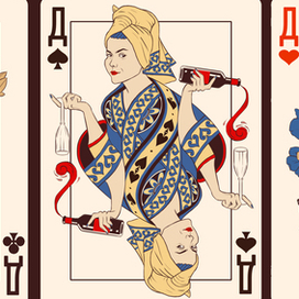 Портрет, стилизованный под игральную карту