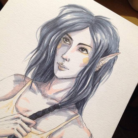 Эльф. Скетч маркерами.