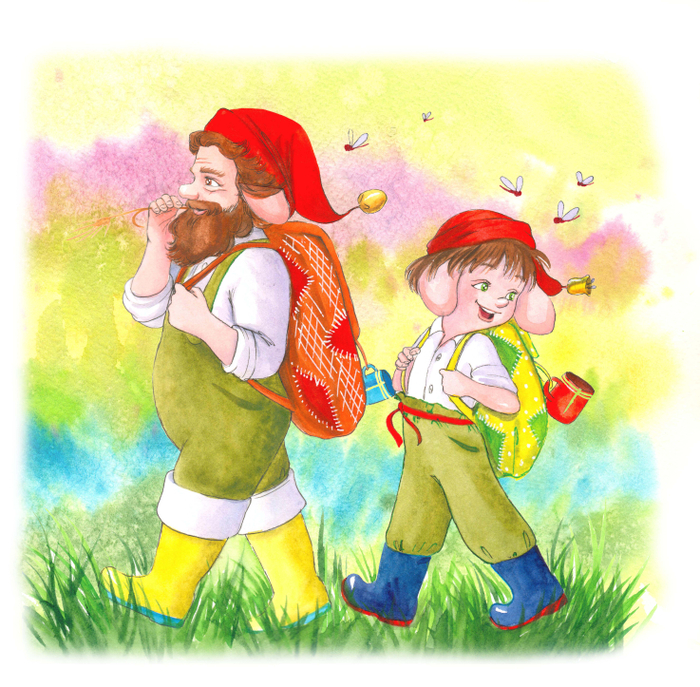 На реку! Иллюстрация к произведению Дарьи Сигуа "Волшебный колпачок"