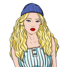 Красивая девушка с красными губами