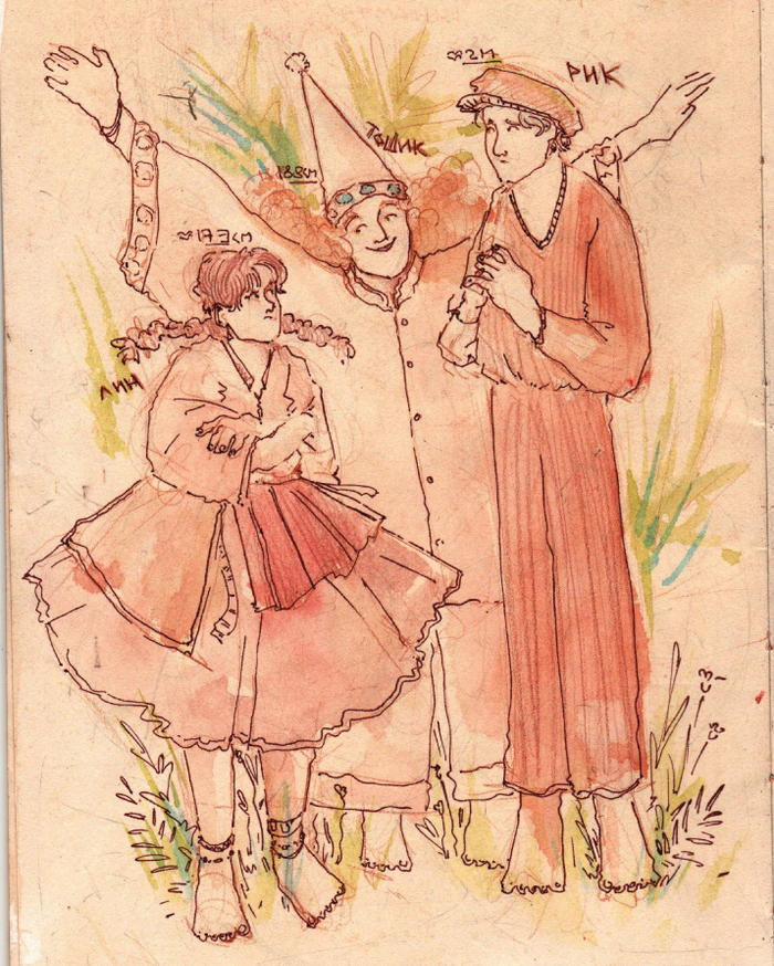 Зарисовки персонажей.