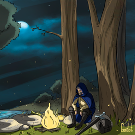 Путник у костра