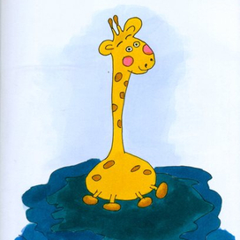 Жираф на прогулке