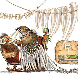 Иллюстрация к книге А. Усачёва «Первобытная история», издательство «Азбука», 2015 г.