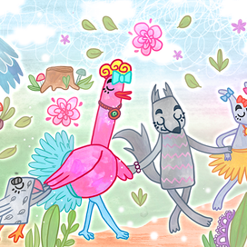 Иллюстрации для детской книги про дружбу Land of Tayo