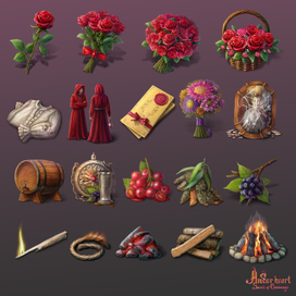 Vintage icons for social game