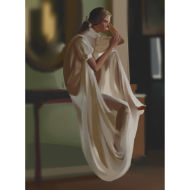 девушка в белом платье 