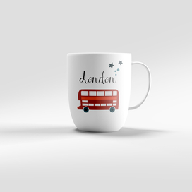 Кружка с красным автобусом