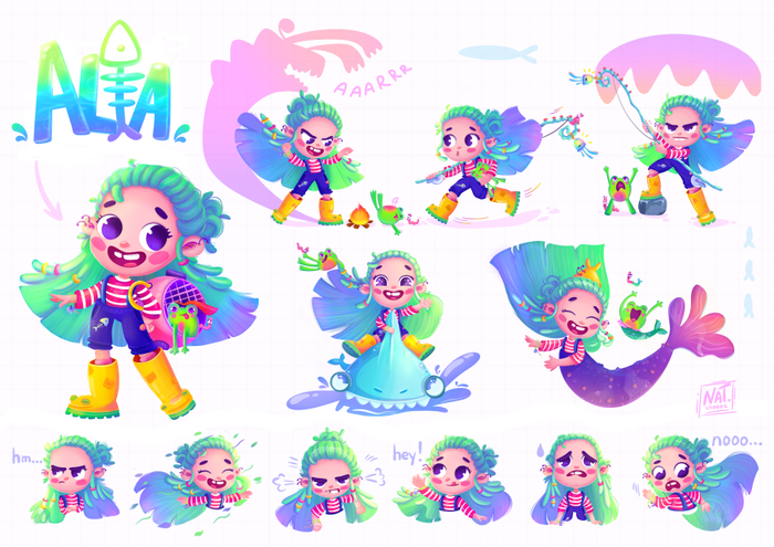 Карта персонажа к детской книге «Алия и морской монстр»