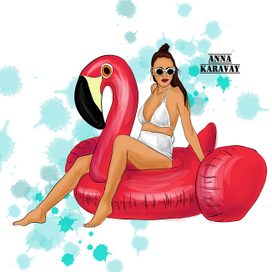 Fashion-иллюстрация для магазана надувных матрасов