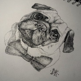 Dotwork pug 
