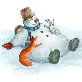 Зимняя сказка. Катание на Снеговике