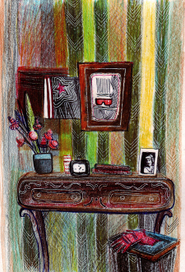 Красные перчатки в уголке