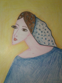 Девушка с цветущими волосами