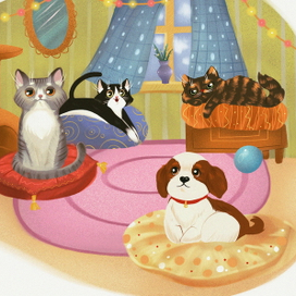 Иллюстрация к книге о вредных котах