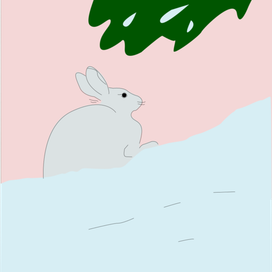 Заяц в снегу 🌨🐇🌨
