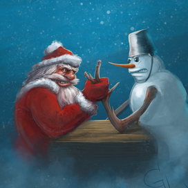 снеговик против деда мороза