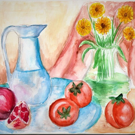 Гранат и хурма