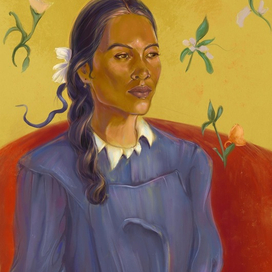 Интерпретация Гогена — Женщина с цветком 