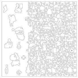 Рождество. Фрагмент реза для деревянных пазлов