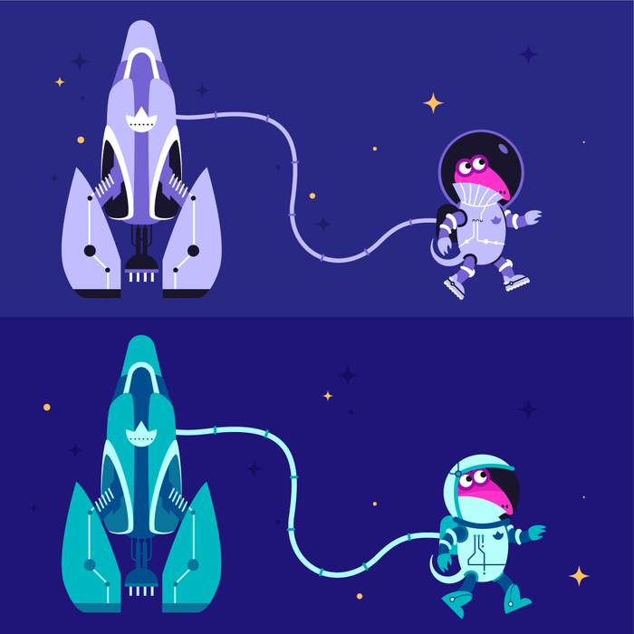 Фоновые элементы и персонаж для курса "Уроки для мозга" - Uchi.ru