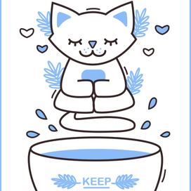 Котик в медитации