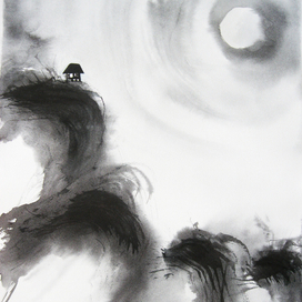 Иллюстрация к хайку "В тесной хибарке моей .."