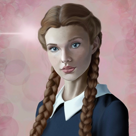 Девушка с косами