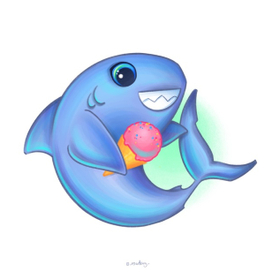 Милая Акула с мороженкой 