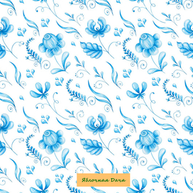 Паттерн в стиле гжель