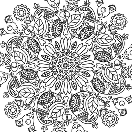 Раскраска—мандала в этническом стиле