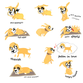 Забавная собачка в разных ситуациях