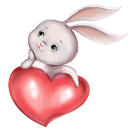 Милый кролик с сердцем