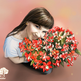 Girl with flowers