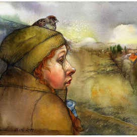 Девочка с воробьем