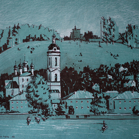 Вид на Плёс с Гравийного карьера