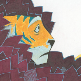 Тигр прячется