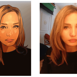 портрет по фото, блондинка