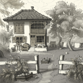 Стилизация локации: дом с садом