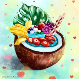 "Тропический смузи в кокосе"