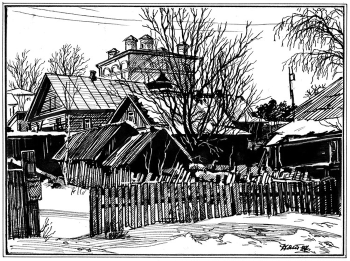 Юрьевец. Вид на Богоявленскую церковь