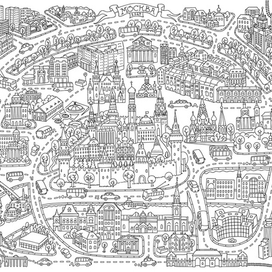 Москва. Раскраска 101х69