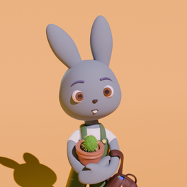 Зайка с кактусом