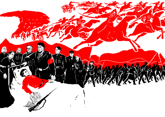 Иллюстрация ко 9й главе 2й части романа "Как закалялась сталь"