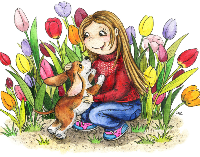 В тюльпанах