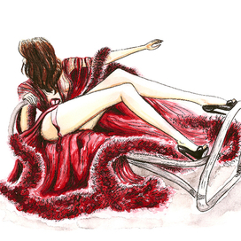 Девушка в красной накидке