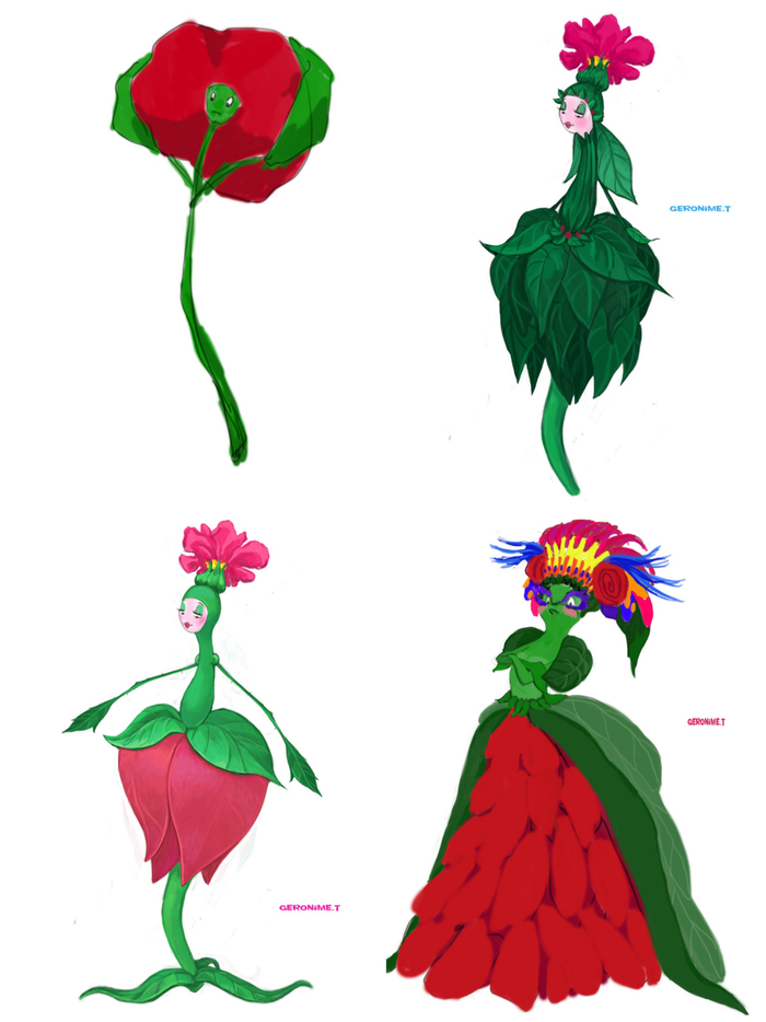 Цветы персонажи концепт