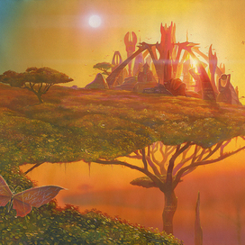 Закат в системе двойной звезды